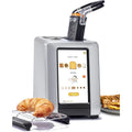 Compact Smart Toaster Warming Rack Digital Panini Press Touchscreen Metal Brushed - Image 1