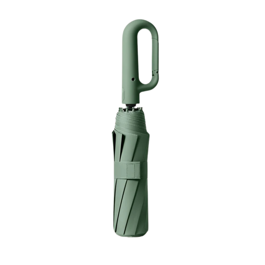 Compact Travel Umbrella Windproof Automatic Folding Portable Carabiner Clip Metal - Image 4
