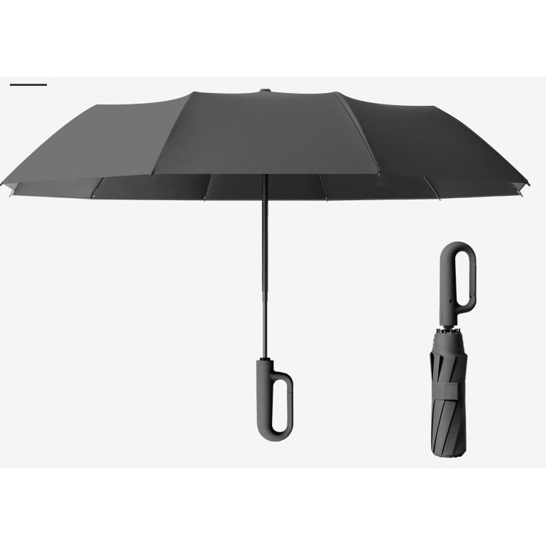 Compact Travel Umbrella Windproof Automatic Folding Portable Carabiner Clip Metal - Image 6