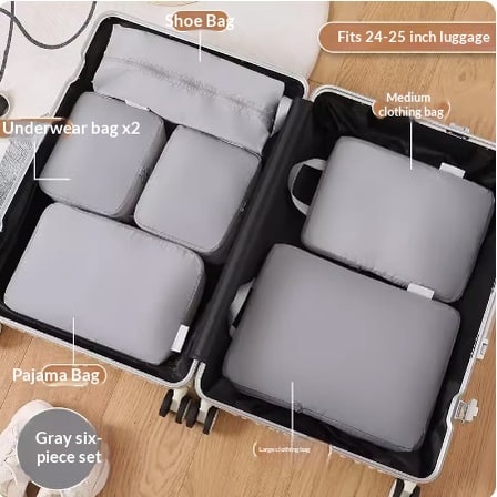 Compression Packing Cubes for Travel Luggage Organizers with Zippered Storage Bags - Image 1