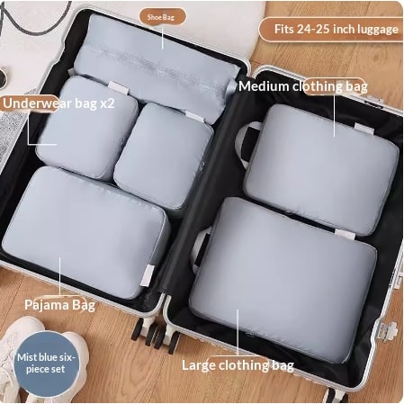 Compression Packing Cubes for Travel Luggage Organizers with Zippered Storage Bags - Image 12