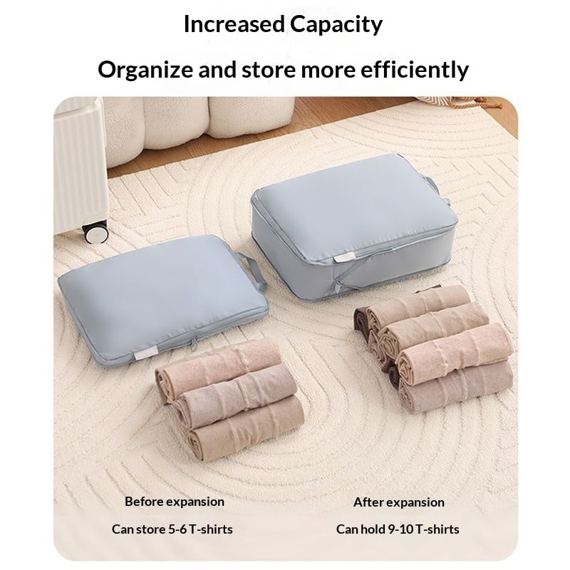 Compression Packing Cubes for Travel Luggage Organizers with Zippered Storage Bags - Image 14
