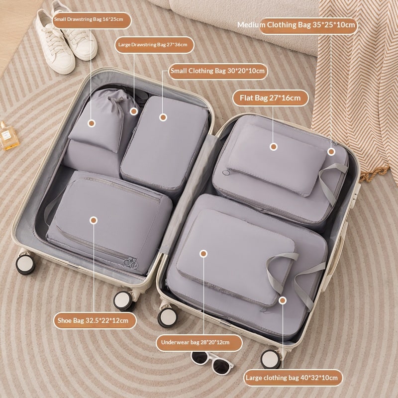 Compression Packing Cubes for Travel Luggage Organizers with Zippered Storage Bags - Image 3
