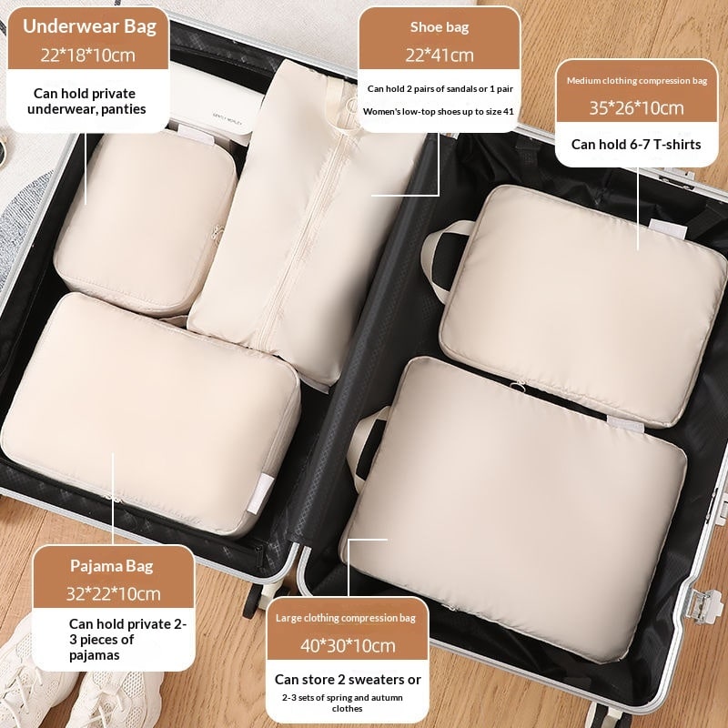 Compression Packing Cubes for Travel Luggage Organizers with Zippered Storage Bags - Image 4