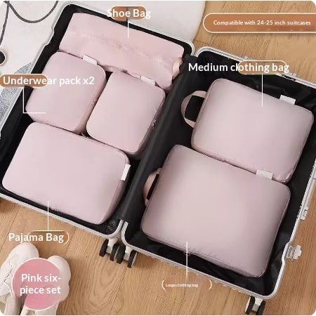 Compression Packing Cubes for Travel Luggage Organizers with Zippered Storage Bags - Image 5