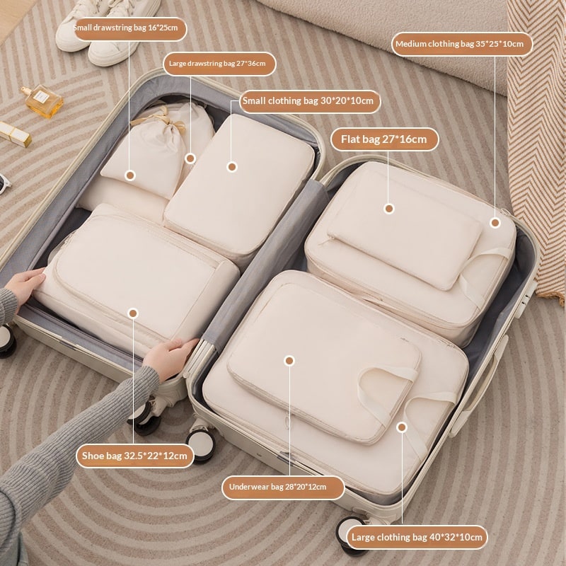 Compression Packing Cubes for Travel Luggage Organizers with Zippered Storage Bags - Image 7