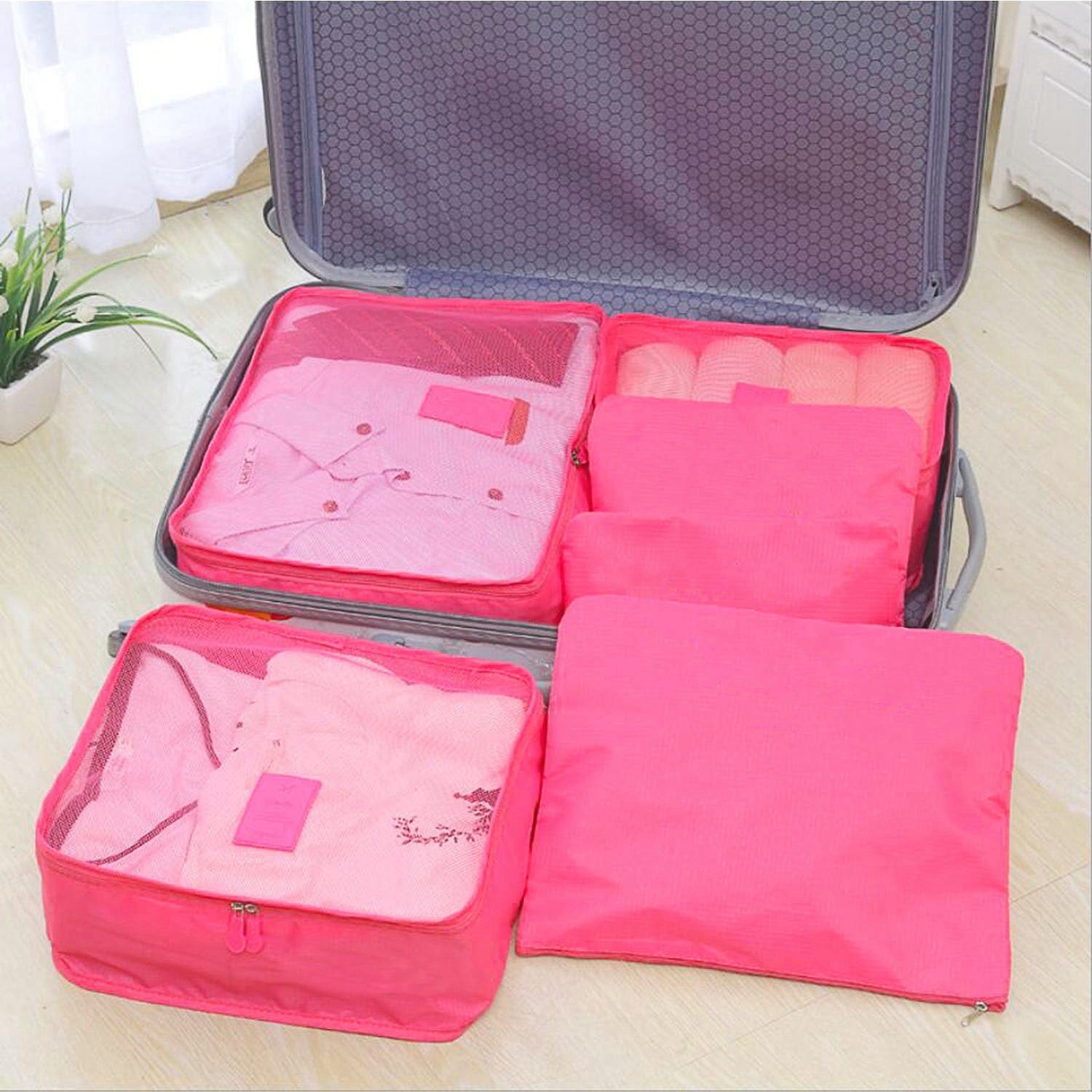 Compression Packing Cubes for Travel Luggage with 9-Piece Organizer Set For Suitcase - Image 15