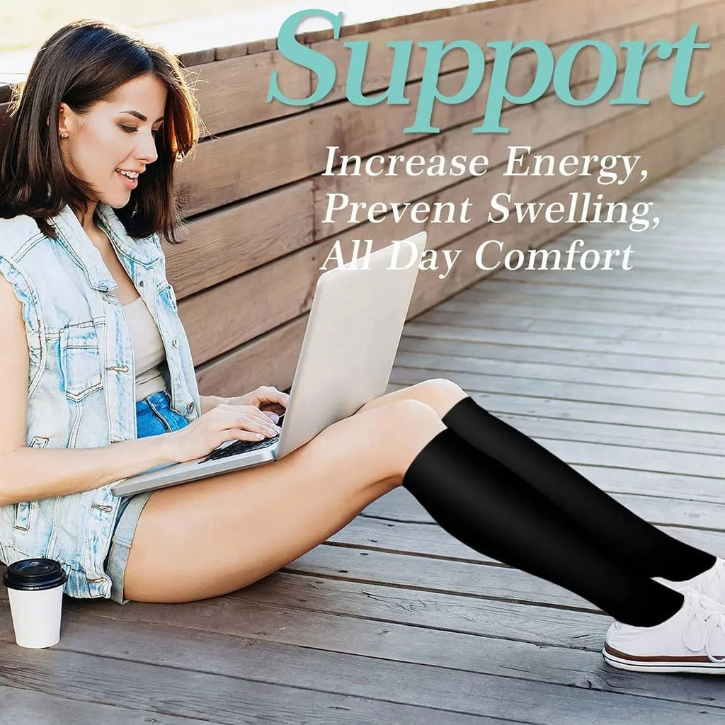 Compression Socks with Moisture Wicking and Graduated Support Knee-High Athletic Fit - Image 2