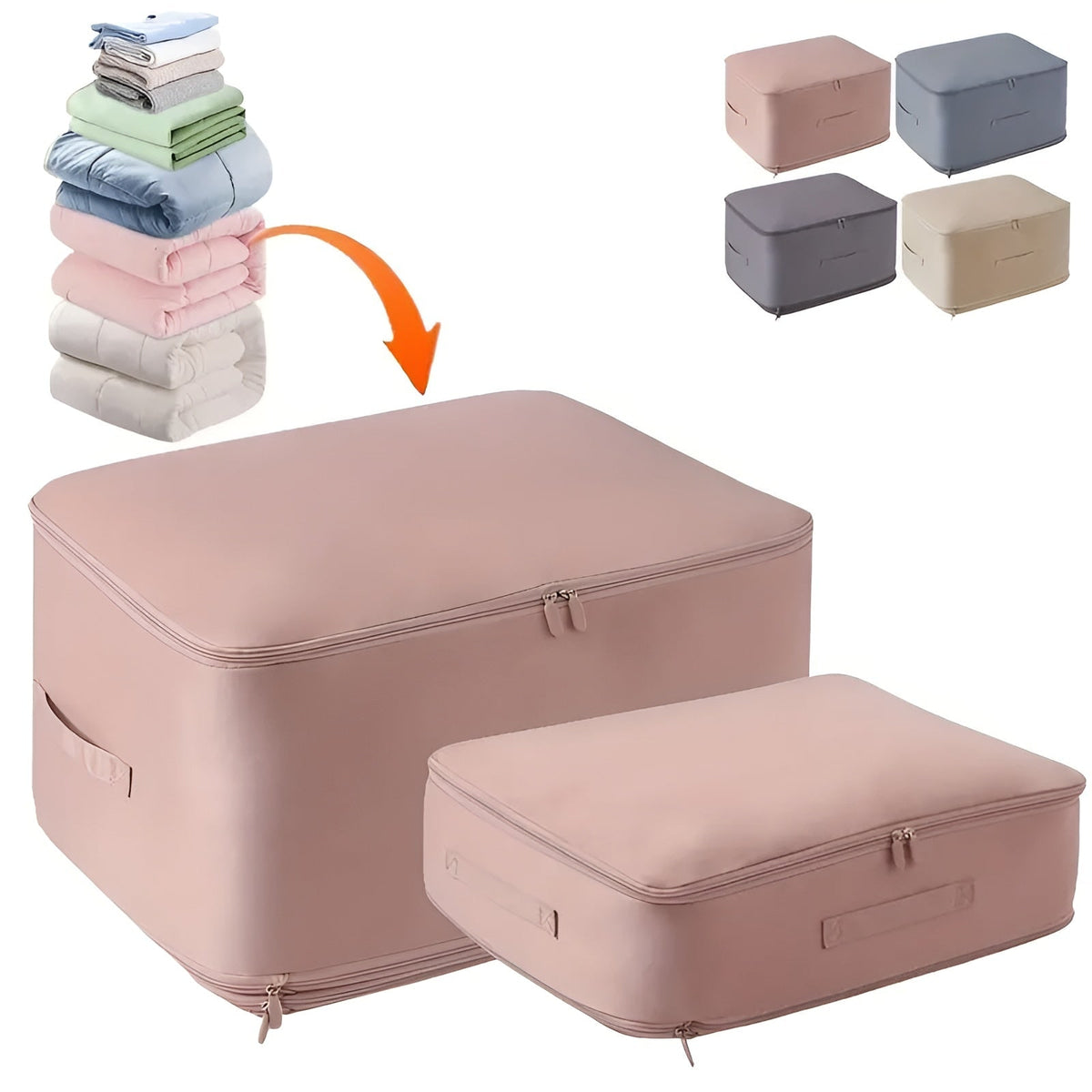 Compression Storage Bag with Zippered Garment for Collapsible Zip Lock Design - Image 10