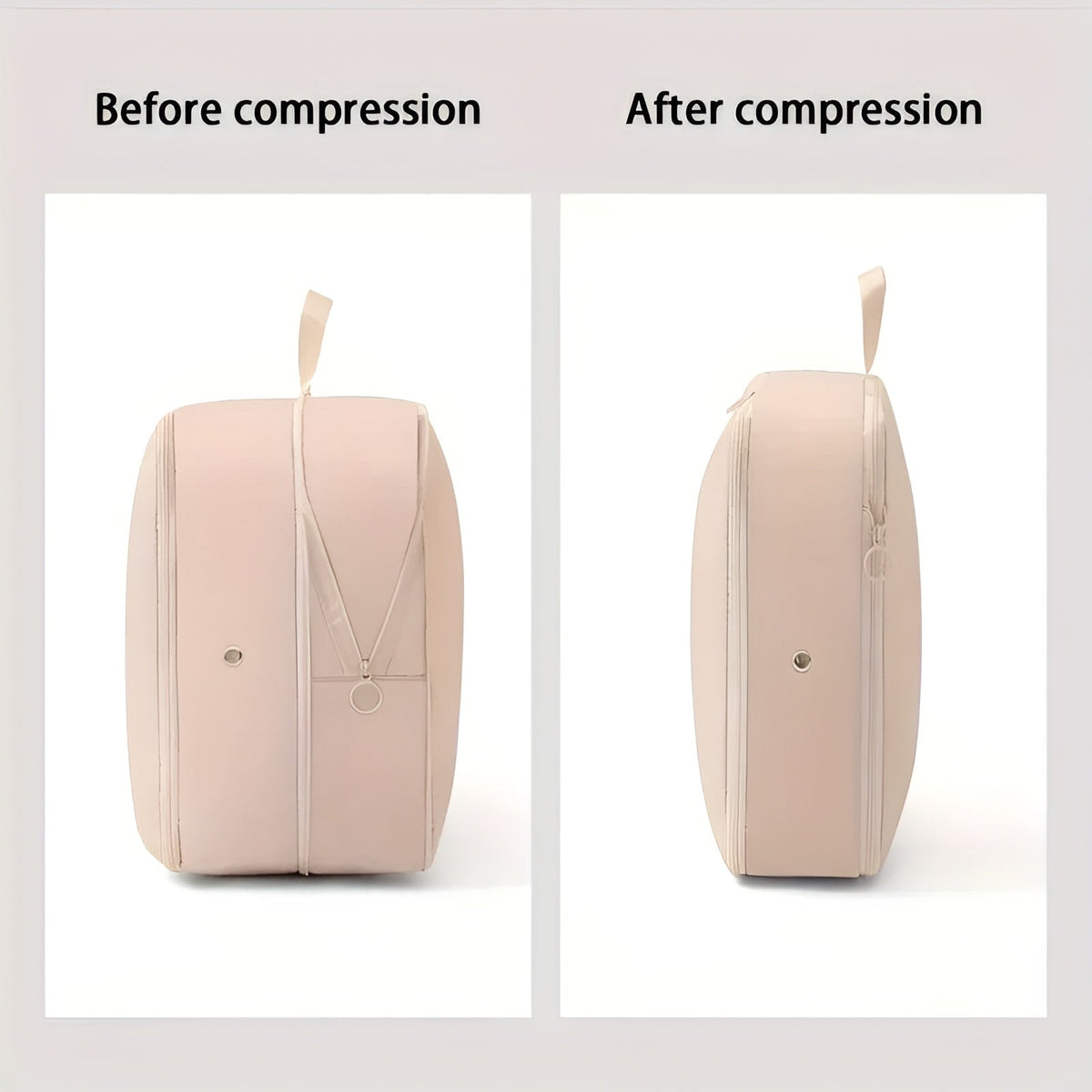 Compression Storage Bag with Zippered Garment for Collapsible Zip Lock Design - Image 3