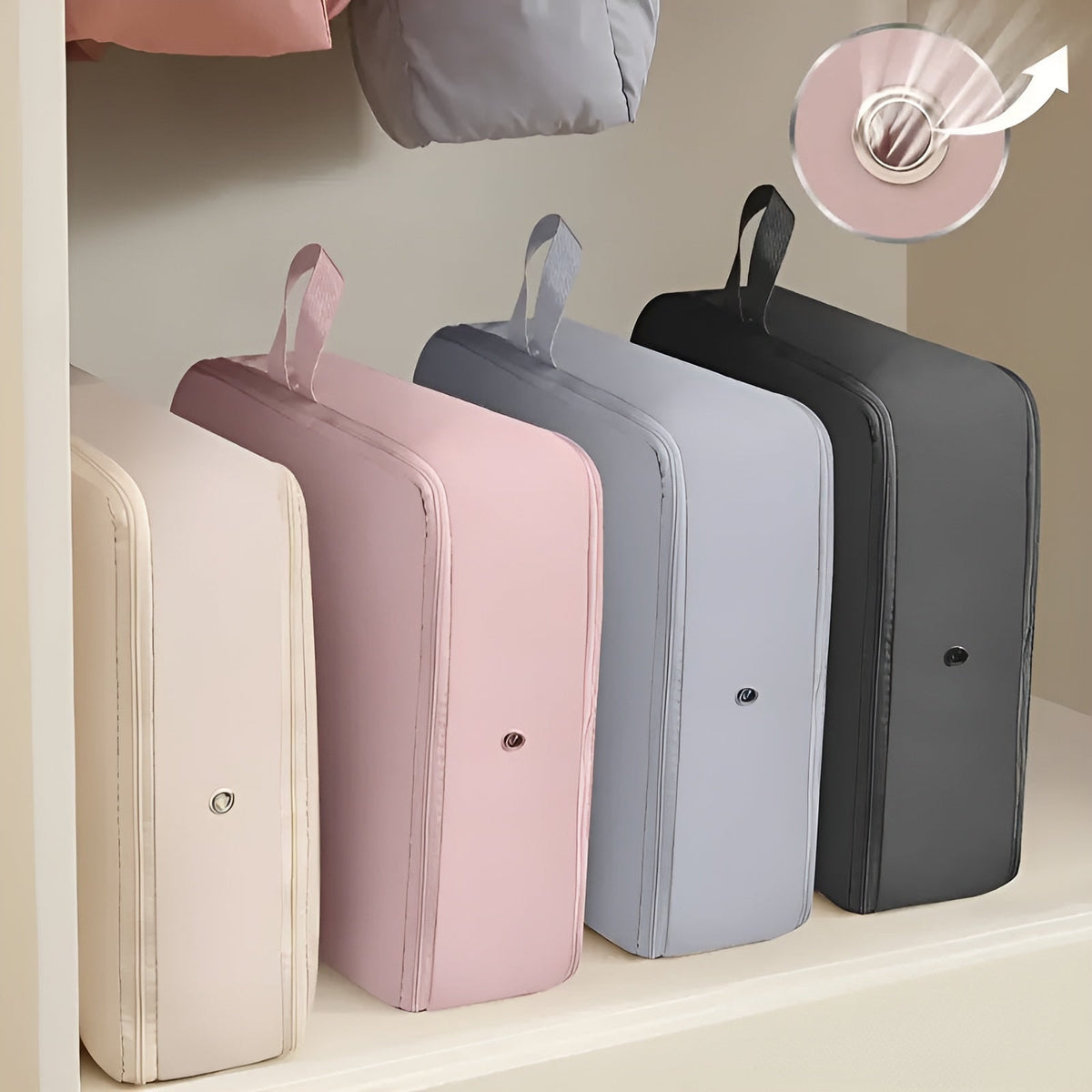 Compression Storage Bag with Zippered Garment for Collapsible Zip Lock Design - Image 5