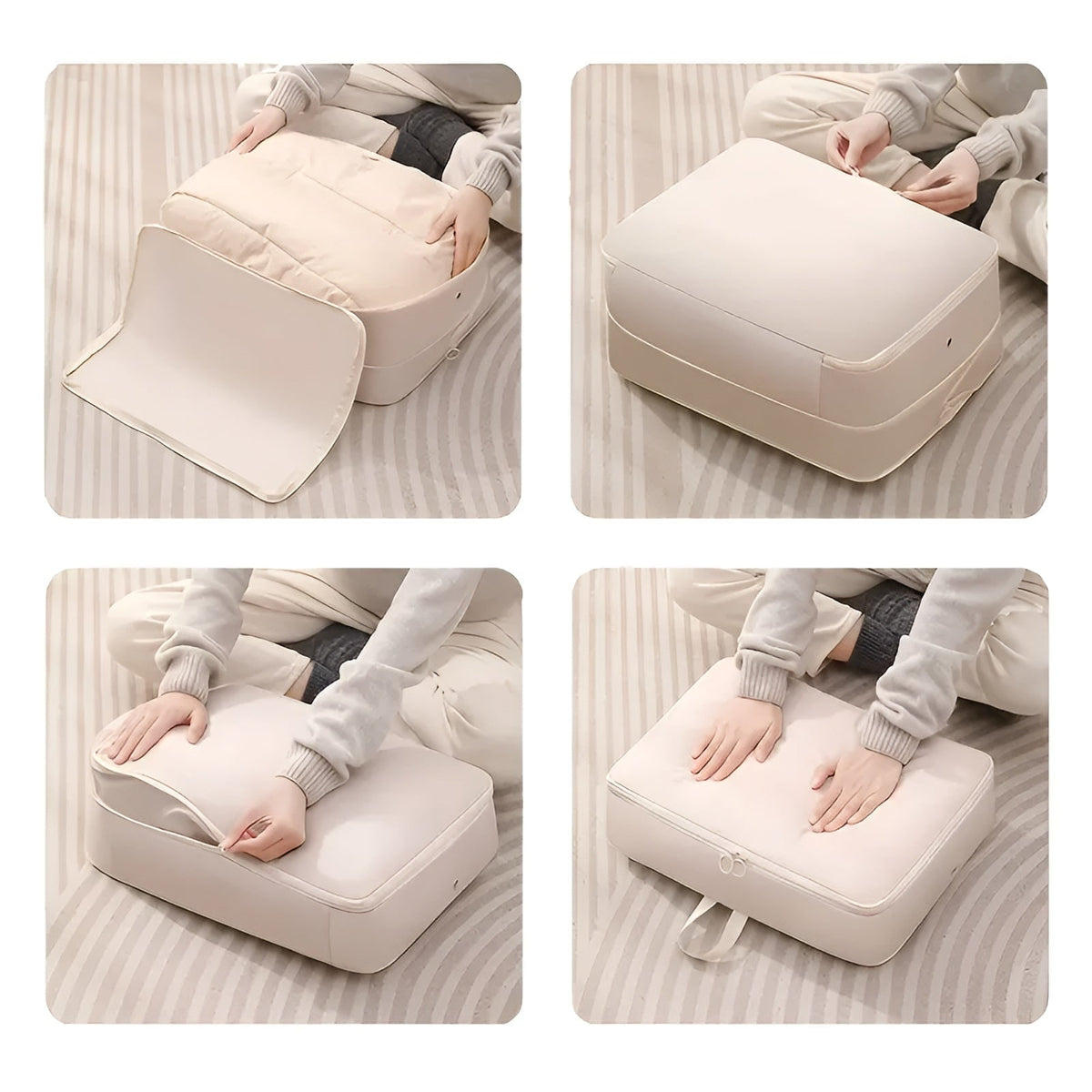 Compression Storage Bag with Zippered Garment for Collapsible Zip Lock Design - Image 6