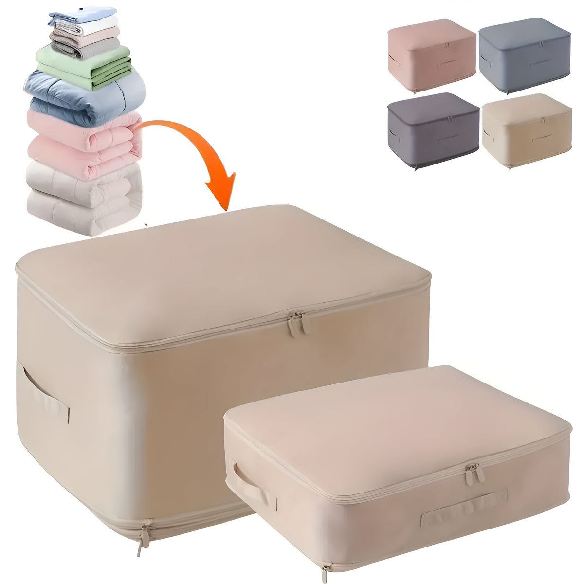 Compression Storage Bag with Zippered Garment for Collapsible Zip Lock Design - Image 9