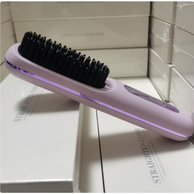 Cordless Portable Hair Straightener Brush with Heated Bristles USB Charging and Travel Pouch - Image 10