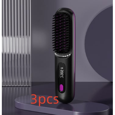 Cordless Portable Hair Straightener Brush with Heated Bristles USB Charging and Travel Pouch - Image 14