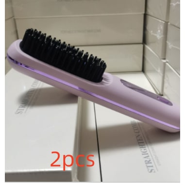Cordless Portable Hair Straightener Brush with Heated Bristles USB Charging and Travel Pouch - Image 15