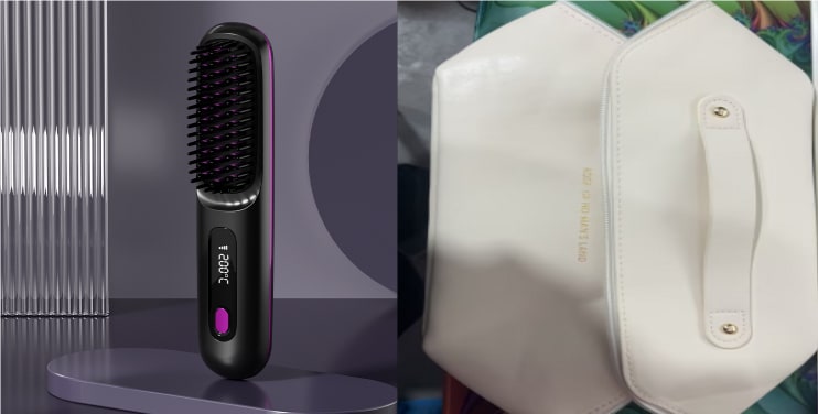 Cordless Portable Hair Straightener Brush with Heated Bristles USB Charging and Travel Pouch - Image 17