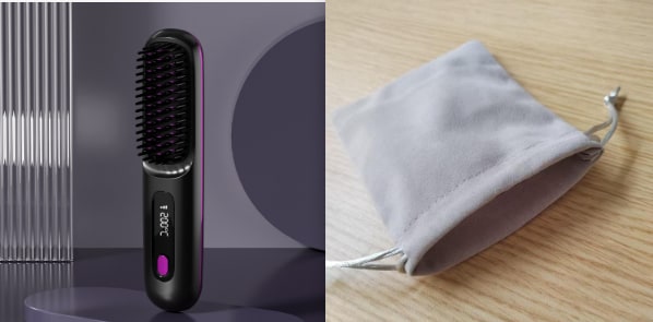 Cordless Portable Hair Straightener Brush with Heated Bristles USB Charging and Travel Pouch - Image 18