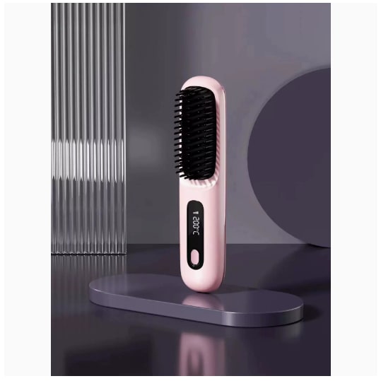 Cordless Portable Hair Straightener Brush with Heated Bristles USB Charging and Travel Pouch - Image 19