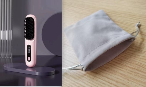 Cordless Portable Hair Straightener Brush with Heated Bristles USB Charging and Travel Pouch - Image 34