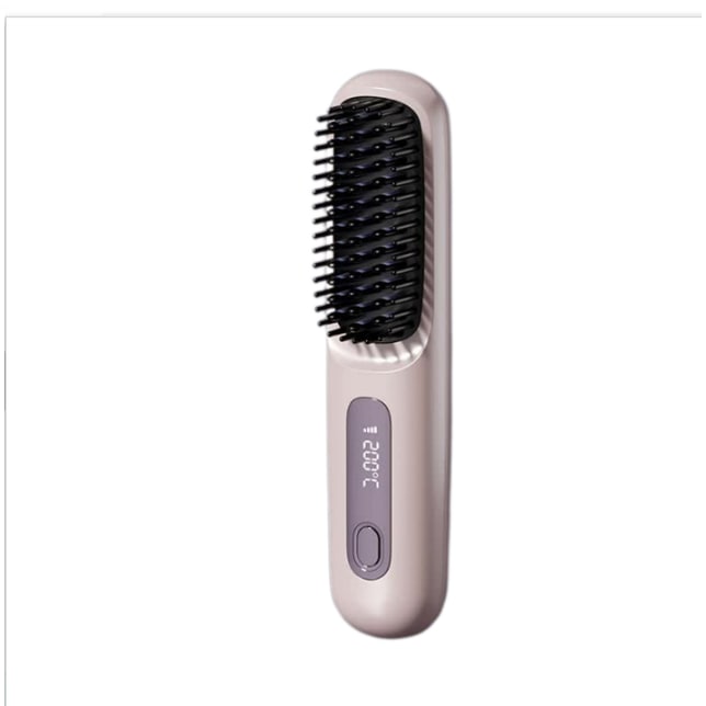 Cordless Portable Hair Straightener Brush with Heated Bristles USB Charging and Travel Pouch - Image 42