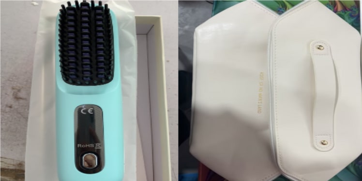 Cordless Portable Hair Straightener Brush with Heated Bristles USB Charging and Travel Pouch - Image 43