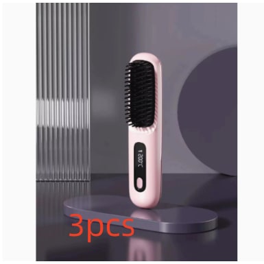 Cordless Portable Hair Straightener Brush with Heated Bristles USB Charging and Travel Pouch - Image 47