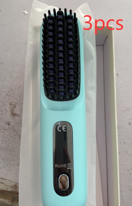 Cordless Portable Hair Straightener Brush with Heated Bristles USB Charging and Travel Pouch - Image 48