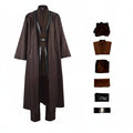 Cosplay Costume Jedi Knight with Hooded Robe Tunic Belt and Pants - Image 5