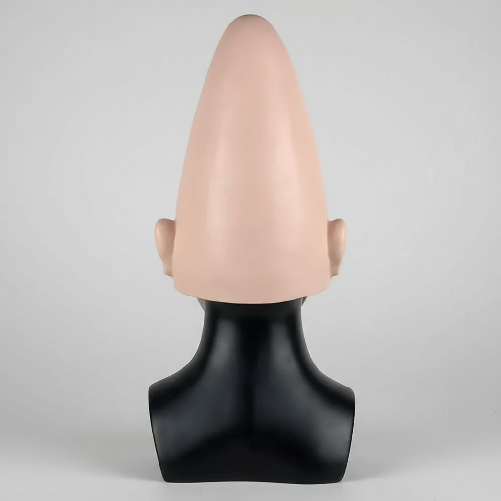 Costume Mask Alien Conehead with Molded Ears and Forehead Wrinkles Latex Headpiece - Image 3