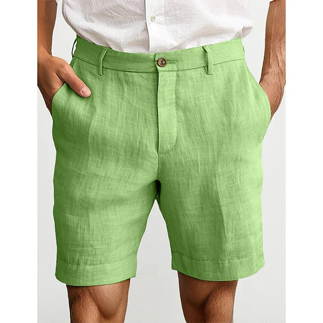 Men’s Linen-Style Summer Shorts for Casual Wear – Lightweight Holiday Shorts for Travel and Everyday Outfits