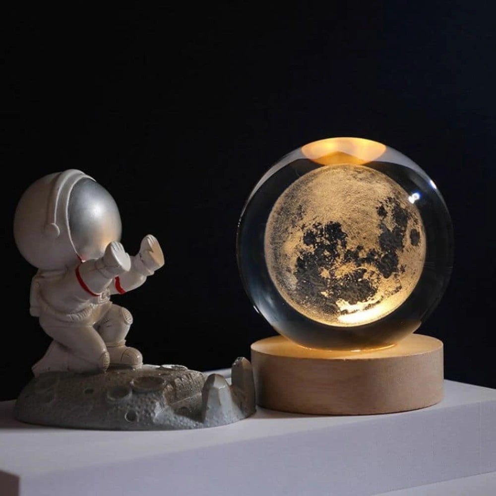 Crystal Ball Lamp Night Light USB Powered 3D Engraved Glass Wooden Base - Image 4