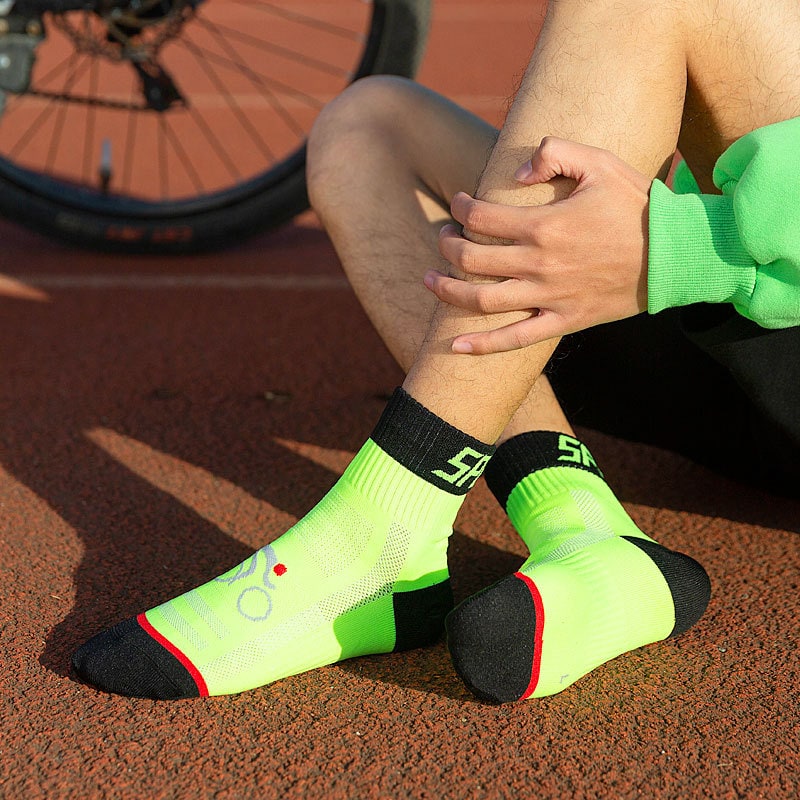 Cycling Socks Moisture Wicking Running for Bike with Breathable Mesh and Arch Support - Image 1
