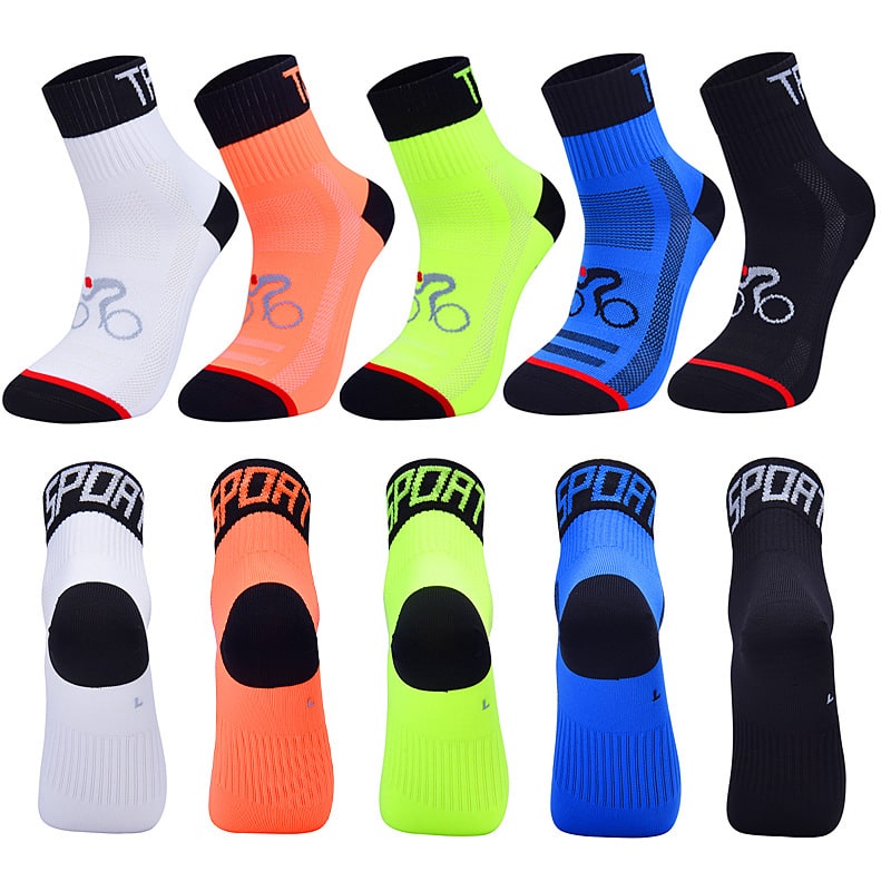 Cycling Socks Moisture Wicking Running for Bike with Breathable Mesh and Arch Support - Image 2