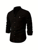 Men’s Button-Up Linen-Style Shirt for Summer Wear – Lightweight Casual Shirt for Holidays, Work and Everyday Outfits