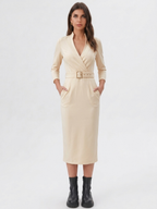Tailored Liora Dress - flattering wrap-style neckline