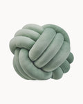 Mint Green, Light Grey & Black Decorative Velvet Knot Pillow