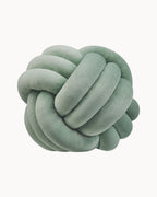 Mint Green, Light Grey & Black Decorative Velvet Knot Pillow