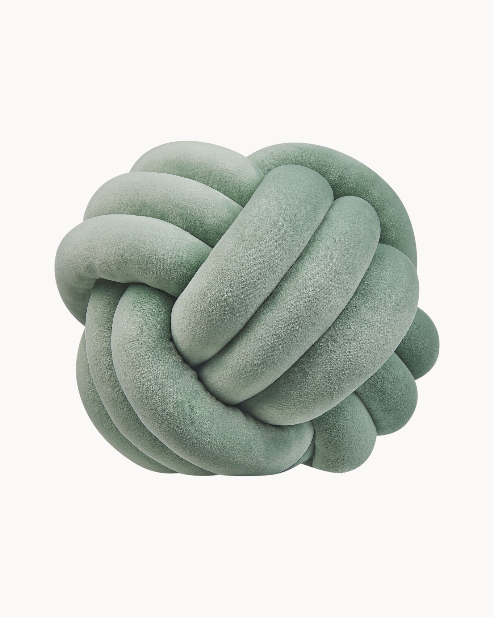 Mint Green, Light Grey & Black Decorative Velvet Knot Pillow