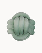 Mint Green, Light Grey & Black Decorative Velvet Knot Pillow