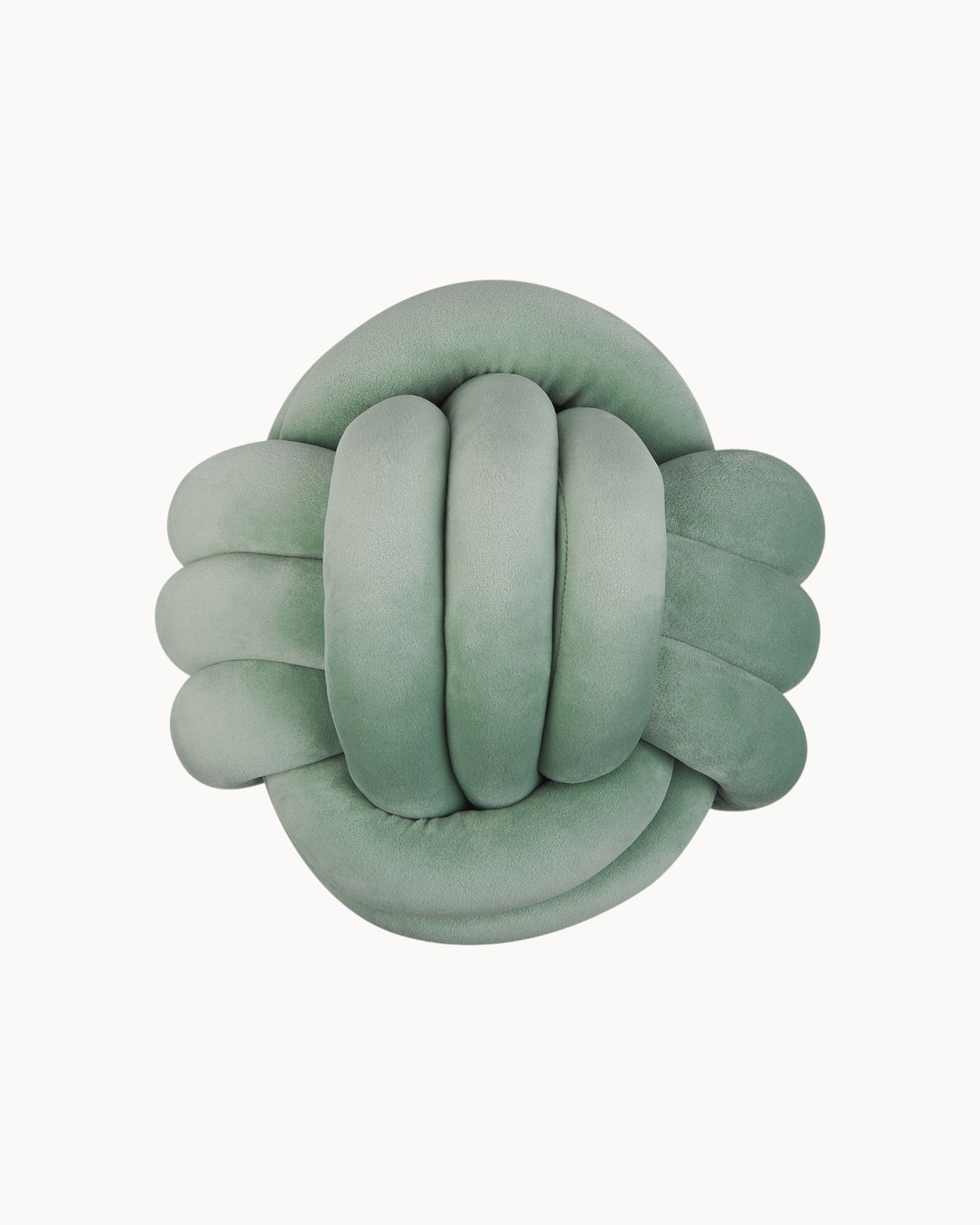 Mint Green, Light Grey & Black Decorative Velvet Knot Pillow