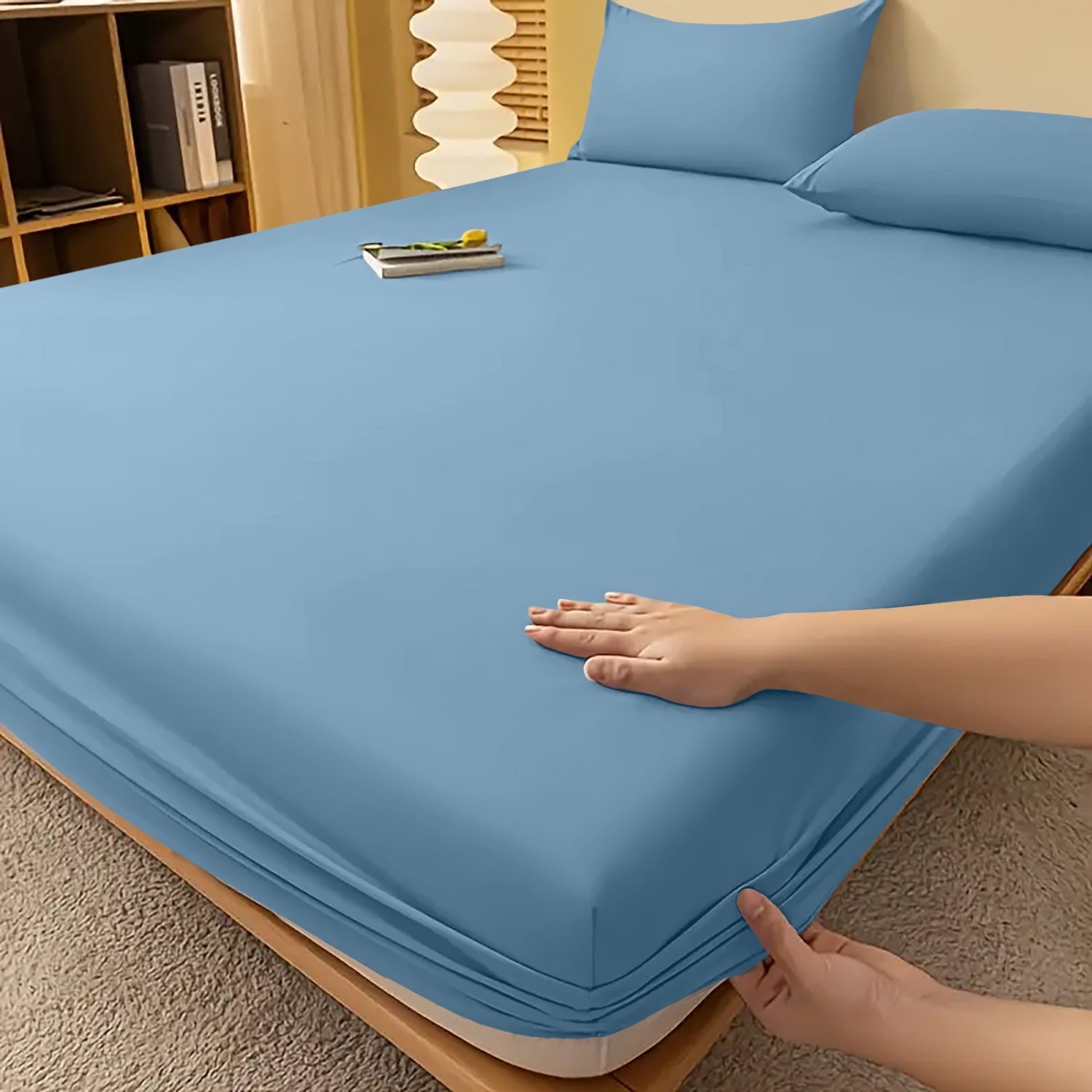 Deep Pocket Fitted Bed Sheet with Cooling Wrinkle-Resistant Design and Elasticized Corners - Image 19