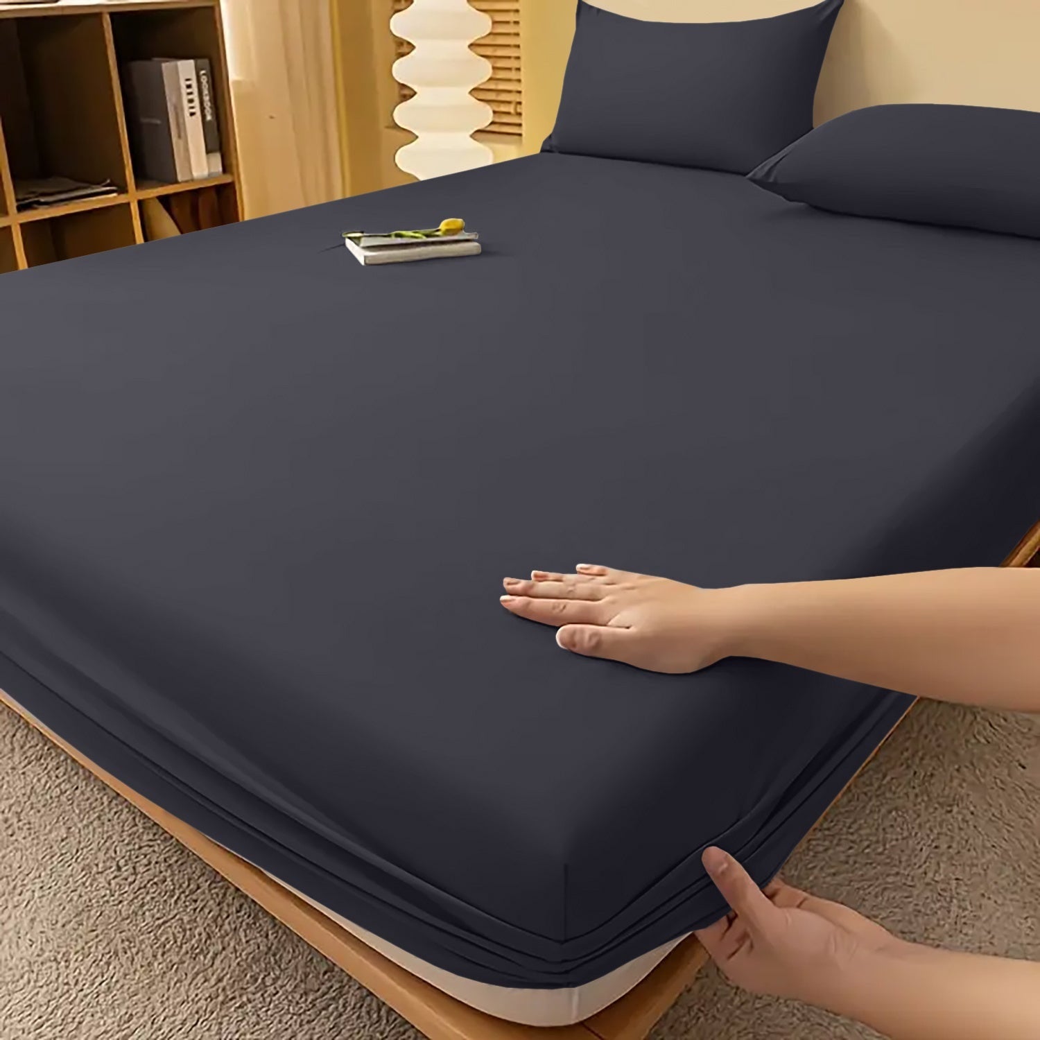 Deep Pocket Fitted Bed Sheet with Cooling Wrinkle-Resistant Design and Elasticized Corners - Image 23
