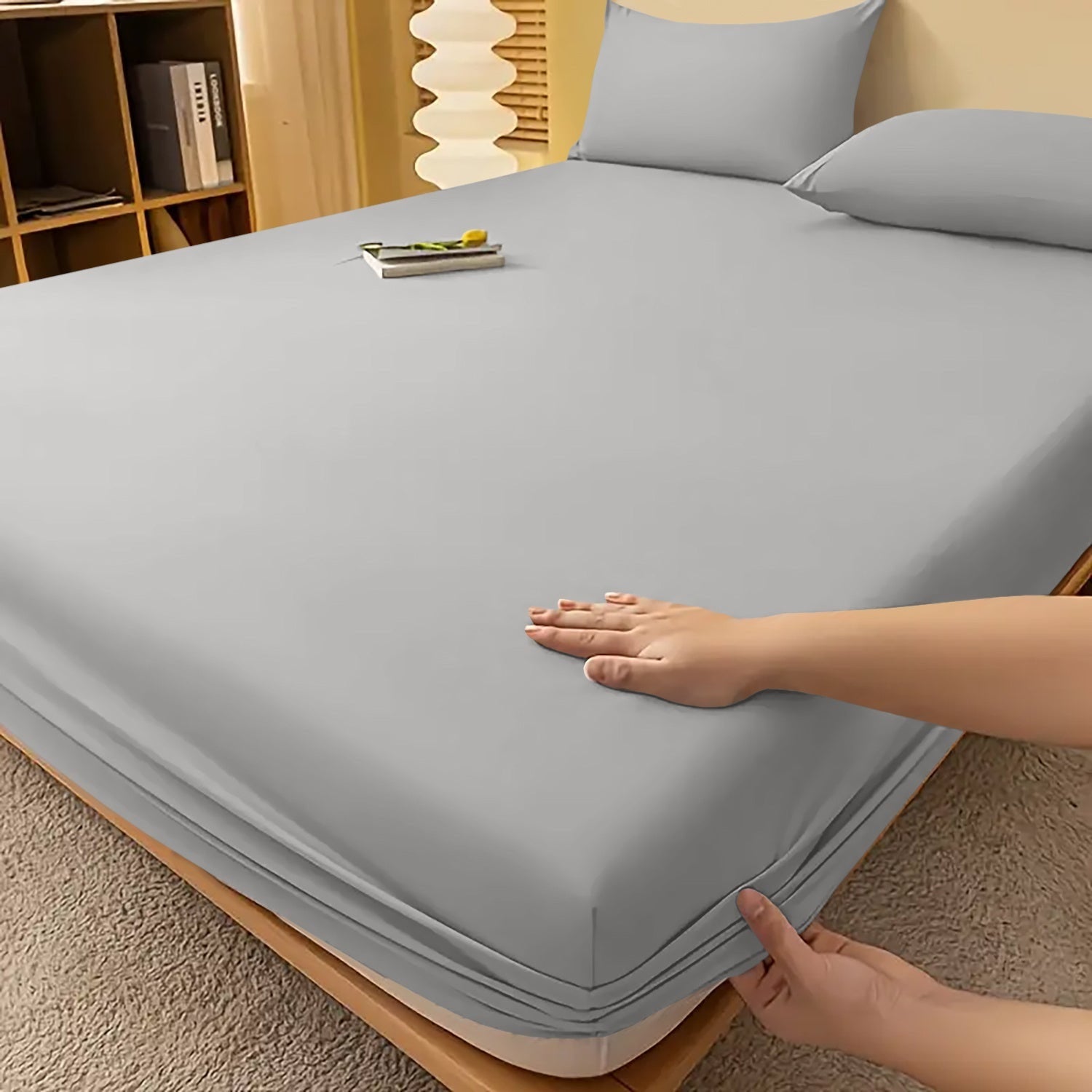 Deep Pocket Fitted Bed Sheet with Cooling Wrinkle-Resistant Design and Elasticized Corners - Image 35