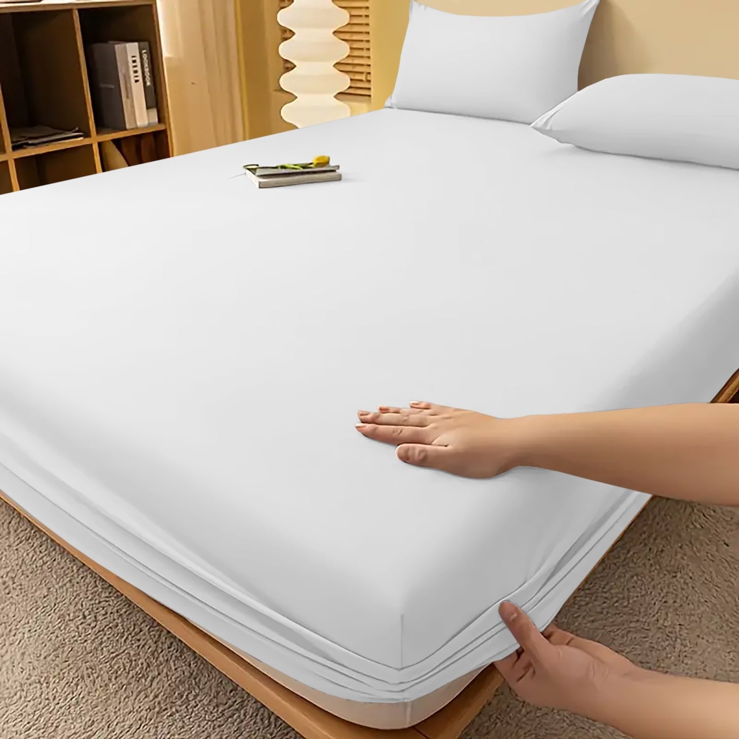 Deep Pocket Fitted Bed Sheet with Cooling Wrinkle-Resistant Design and Elasticized Corners - Image 36