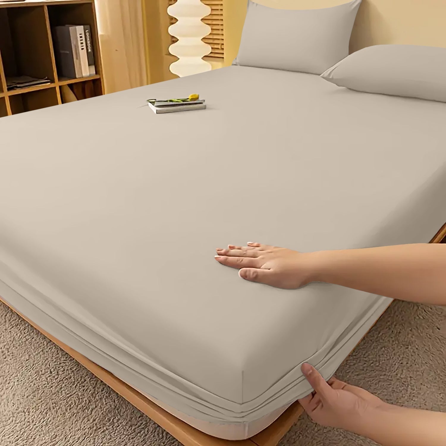Deep Pocket Fitted Bed Sheet with Cooling Wrinkle-Resistant Design and Elasticized Corners - Image 38