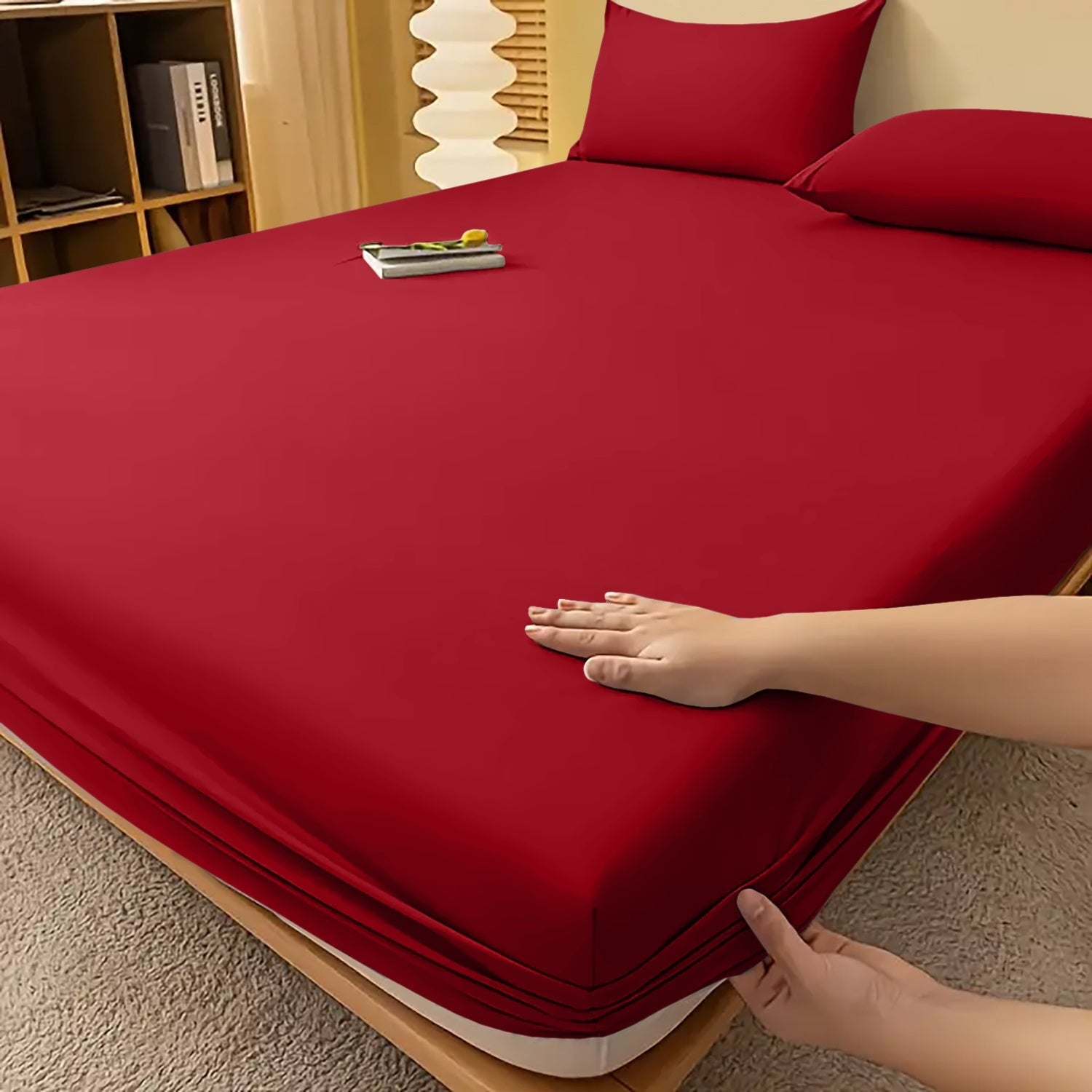 Deep Pocket Fitted Bed Sheet with Cooling Wrinkle-Resistant Design and Elasticized Corners - Image 40