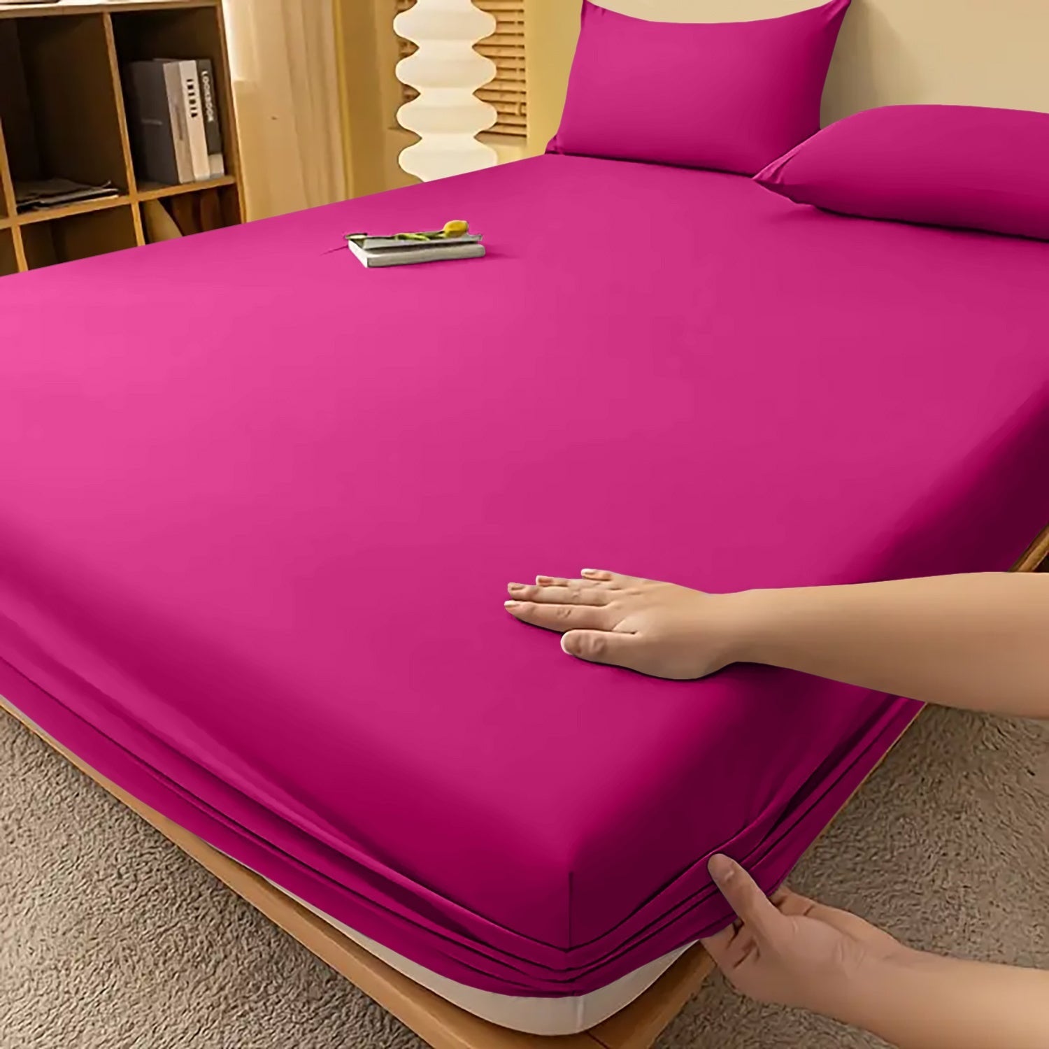 Deep Pocket Fitted Bed Sheet with Cooling Wrinkle-Resistant Design and Elasticized Corners - Image 44