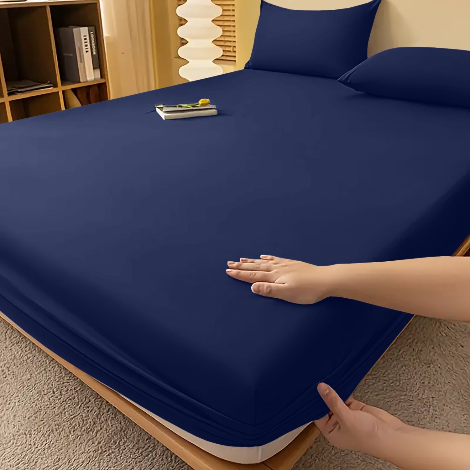 Deep Pocket Fitted Bed Sheet with Cooling Wrinkle-Resistant Design and Elasticized Corners - Image 50