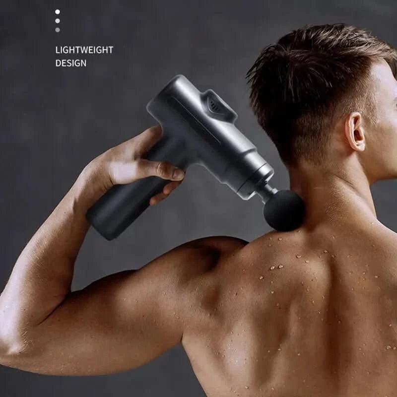 Deep Tissue Massage Gun Interchangeable Heads Electric Portable Handheld Black - Image 3